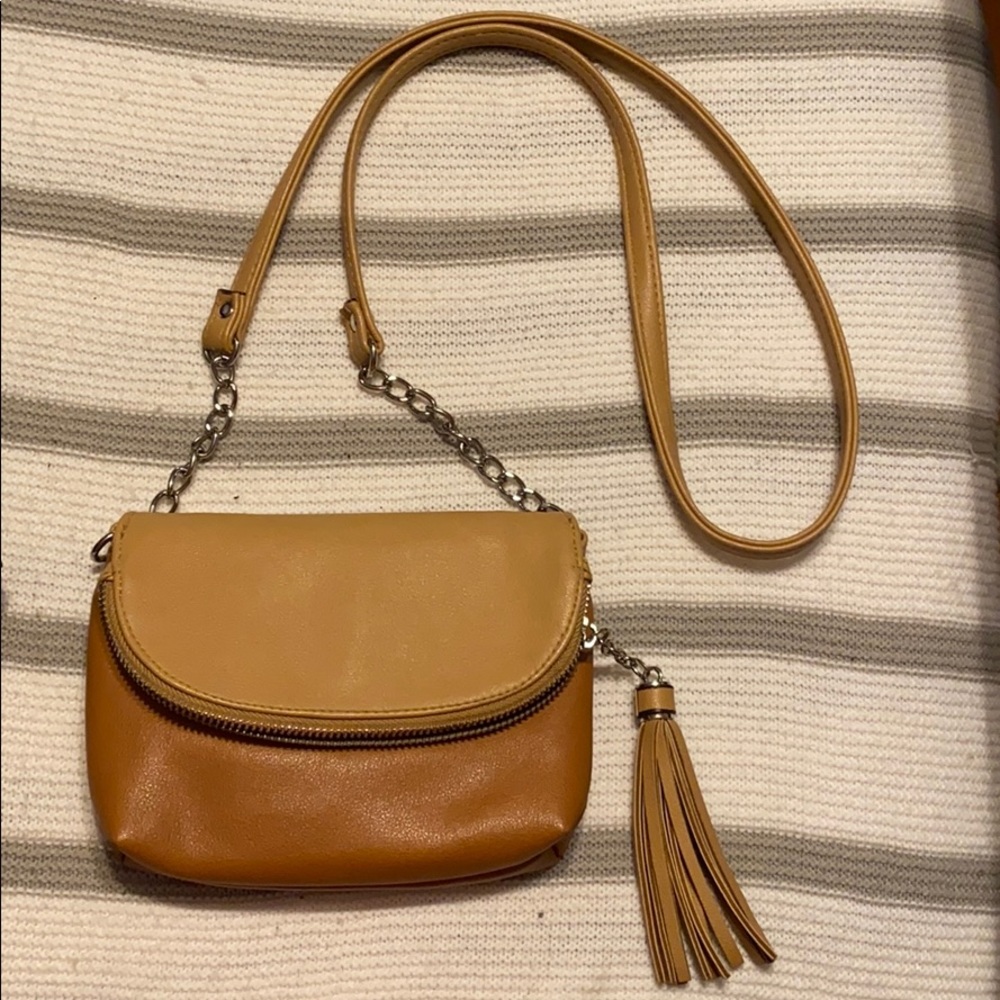 jessica simpson brown leather crossbody purse